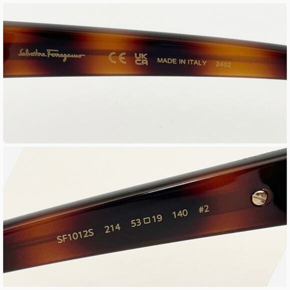 FERRAGAMO Womens SF1012S 53Mm Sunglasses Tortoise Gold Logo NEW - Picture 8 of 10